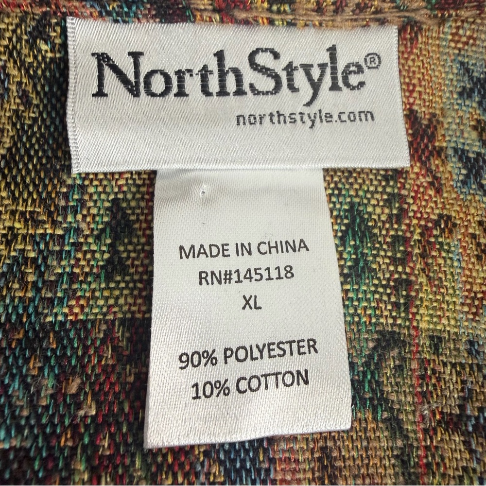 Northstyle Patchwork Tapestry Jacket Size Xl Butt… - image 6